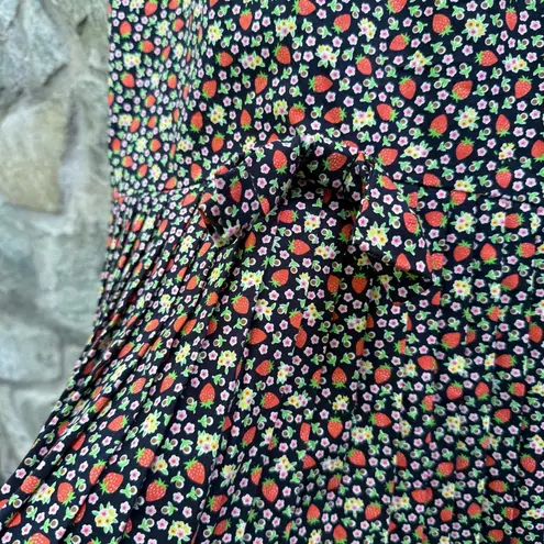 Bathsheba Batsheva Strawberry & Ditsy Floral Print Midi Skirt