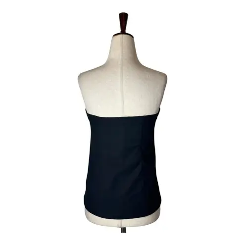 Rails Top Women Medium Black Strapless Gold Button Front Lulu Party Cocktail