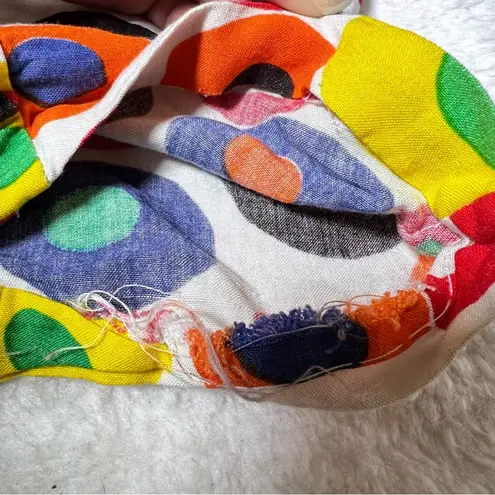 Vintage Polka Dot Zip Front Cap Sleeve Top Size M