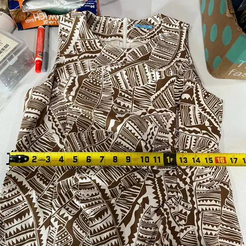 J. McLaughlin Anne Brown Geo Leaf Palm Print Sheath Dress Womens Size 10