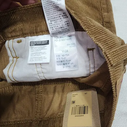 Levi's  Icon corduroy skirt W28''x L15'' NWT-button fly
