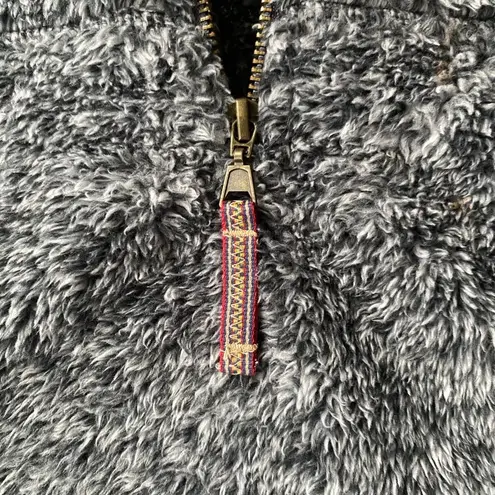 Alpine Sherpa women's M gray quarter zip pullover long sleeve zip up collared Size M