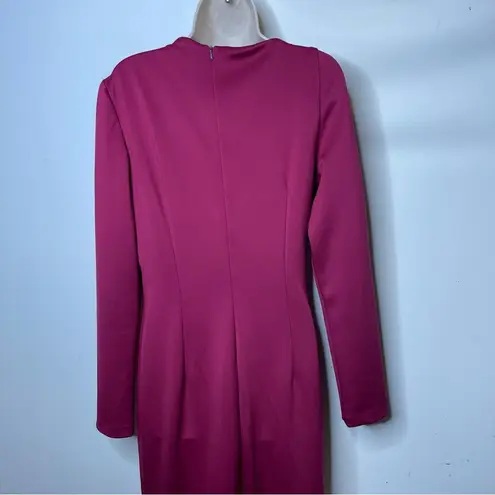 Black Halo Akasha long sleeve leg split Gown in Ruby Red sz 10