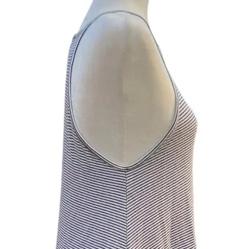 Amante Black White Stripe Trapeze Swing Tunic Top Stretch Cotton Blend Size M Size M