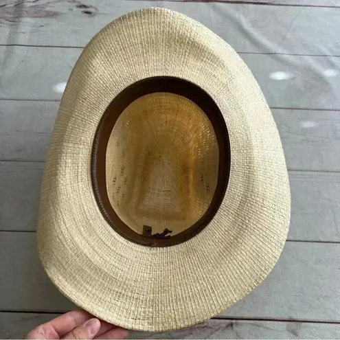 The Great Western Feather Straw Cowboy Cowgirl Hat Unisex, Country, Coachella, Tan