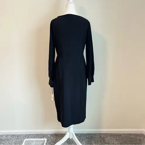 Chiara Boni La Petite Robe Iza Black Dress NEW Size 14 Long Sleeve Formal