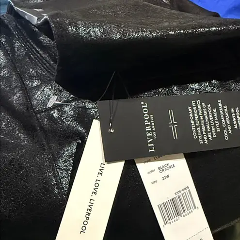 Liverpool NWT x NORDSTROM Stella Kick Flare Welt Pockets In Black Crackle 22W