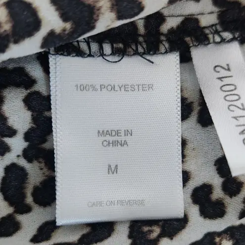 Soho Black and Cream Leopard Print Ruffle Sleeve Top Size Medium Leopard Blouse