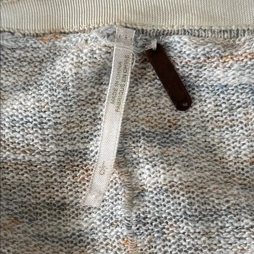 Free People  Cream multicolor marled button high low TGIF Cardigan Sweater