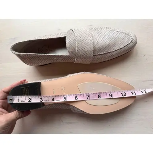 AGL Ivory snake embossing Loafers ATTILIO GIUSTI LEOMBRUNI Women size 41.5
