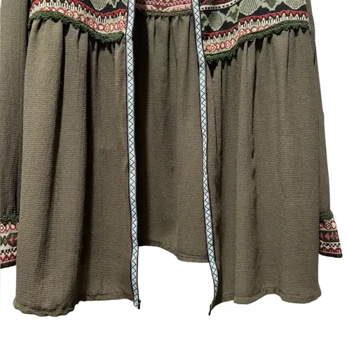Arianna by Howard’s Sage green Lightweight Jacket with Tapestry Size L/XL Boho
