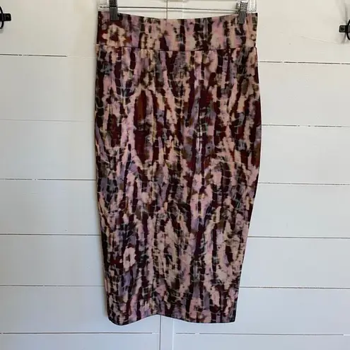 Bryn Walker Tie Dye Sloan Skirt Long Tube Pencil Skirt Corteccia Print - S EUC