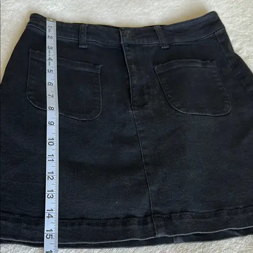 Black Label A-Line Mini Skirt Casual Black Size Medium