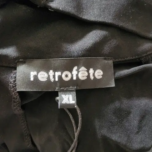 Retrofête Retrofete Dana Dress in Black Size XL NWT One Shoulder Ruched Slit Mock Neck