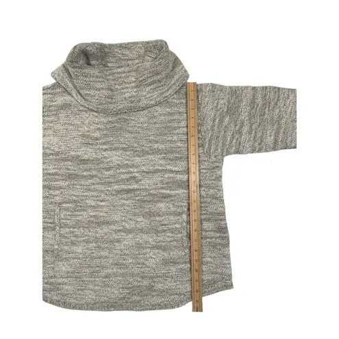 PureJill Heathered Cream Wool Blend Kangaroo Funnel Neck Sweater Women's Size M Gray Size M