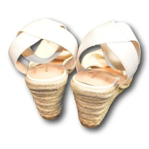Bandolino Womens Jenna 3 Ivory Wedge Sandals Shoes 8.5