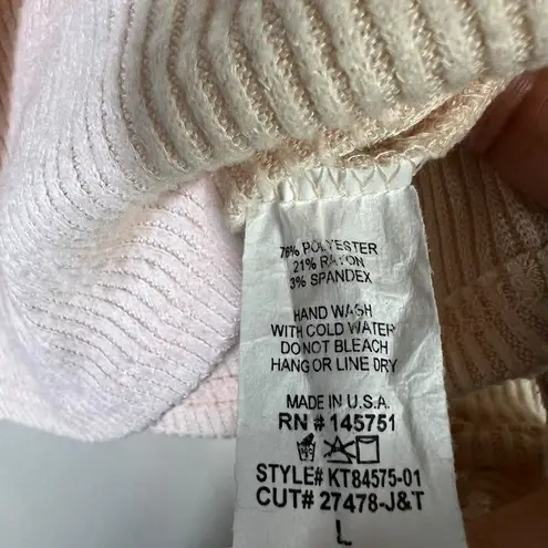 Peach Love California Peach Love Ribbed Wrap Tie Crop Top Womens L Blush Pink Romantic Coquette