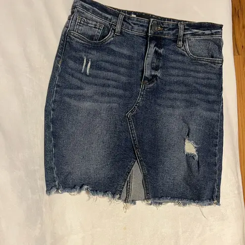 Kut From The Kloth  Blue Distressed Denim Mini Skirt size 4