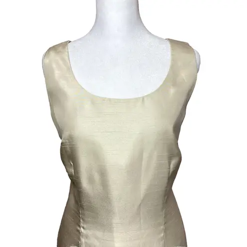 Jessica Howard Women 2 Piece Suit Jacket Maxi Dress Champaign Gold Ivory Size 8