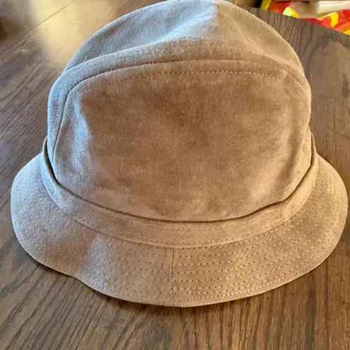 Vintage Suede Bucket Hat Large Brown Made in USA 90s Streetwear Totes Retro Tan