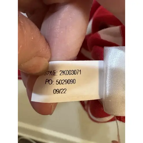 Vineyard Vines New  Polo Shirt‎ Women Red Striped Oversized Jersey Size XL