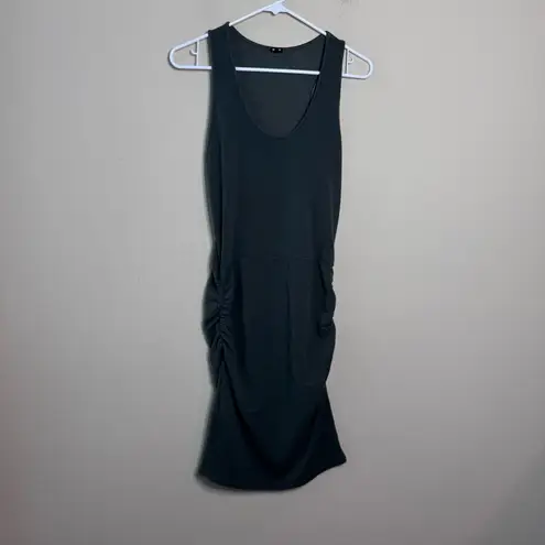 Monrow Sleeveless Shirred Bodycon Tank Dress Green Size L