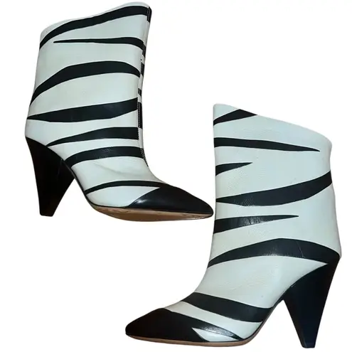 Isabel Marant NEW NIB Leebu Zebra Stripe Leather Boots