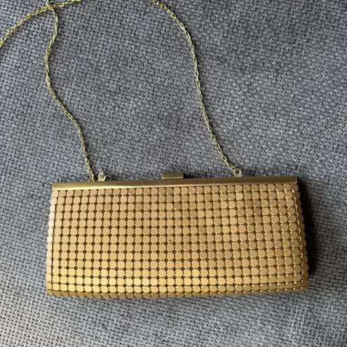 La Regale VTG Gold Metal Mesh Evening Bag Clutch Wedding Guest Retro Glam Disco