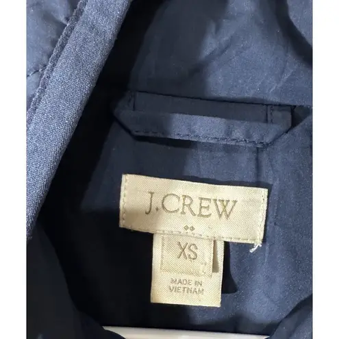 J. Crew Women's Sz XS navy Blue Quilted 60% Down Filled full zip vest Y2K STYLE