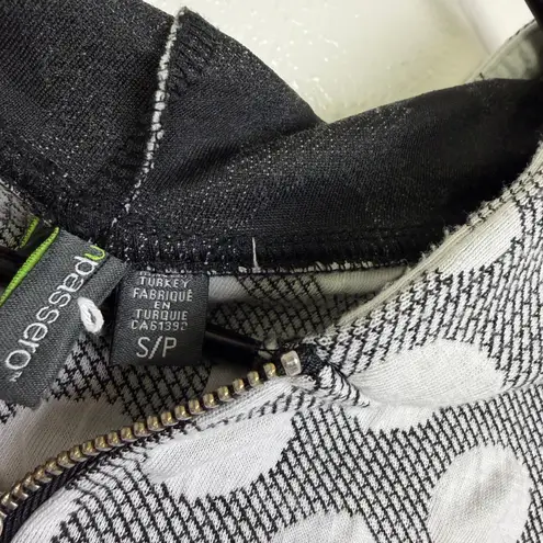 Shannon Passero Swing Jacket Womens Small White Polka Dot Full Zip Hooded Artsy