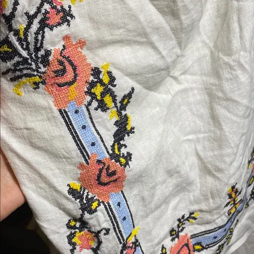 Free People Sightseer Embroidered Linen Set White Size XS