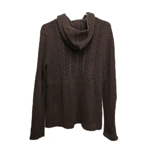 Esprit Vintage Y2K  Womens Hooded Sweater Button Up Cardigan Cable Knit Cotton XL - Image 2