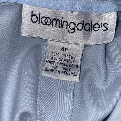 Bloomingdale’s cotton/ spandex pale blue straight leg pants. Size 4P.