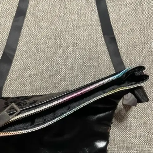 None Sequin Vegan Leather Crossbody Purse black silver bag retro 90s Y2K