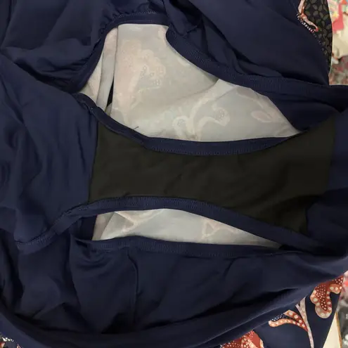 Lands End Swim Shorts Womens Purple Blue Floral 24W Quick Dry Stretch Pockets