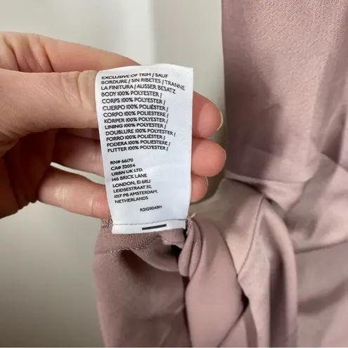 BHLDN Cali Satin Slip Dress Womens Size 8 Lilac Smoke Cowl Neck Midi Silky NWT