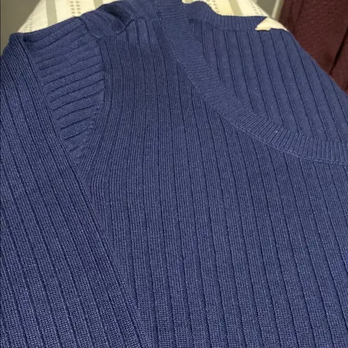 Soft Surroundings Blue Crew Neck Sweater Relaxed Fit