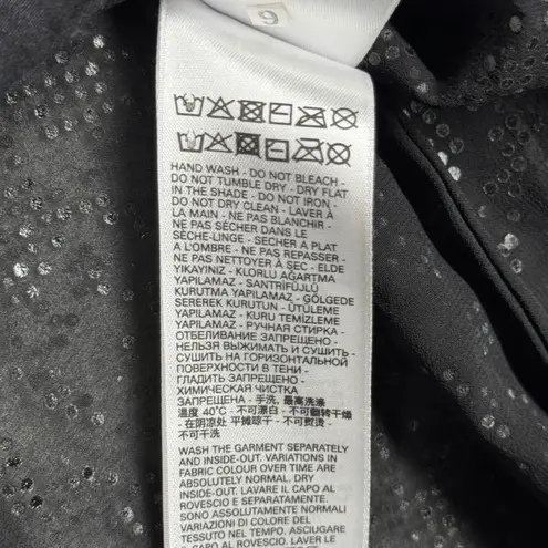 Diesel Shirt Black Button Down Embellished Long Sleeve Top Party Blouse Size M