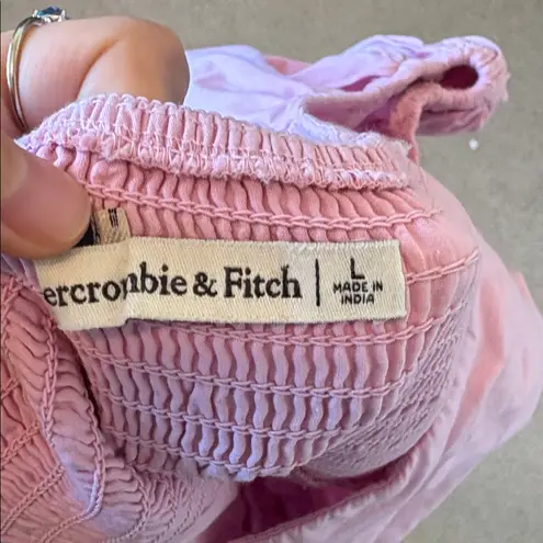 Abercrombie & Fitch  Emerson Poplin Puff Sleeve Mini in Warm Pink, Size Large