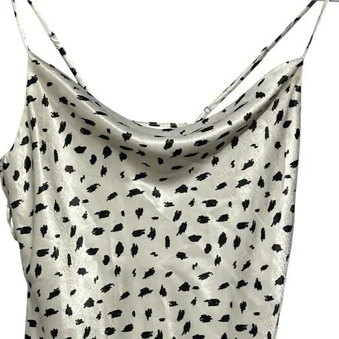 Lola Grace Cowl Neck Cream Black Ultra Mini Slip Dress Small