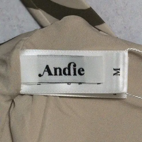 ANDIE Azzura One Piece Bias Stripe Olive Swimwear Bathing Suit Size M New