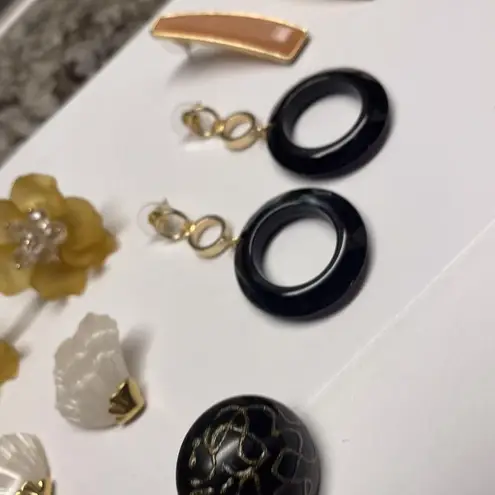 Lot Of 5 Costume Statement Earrings Pierced Dangle / Stud Mix