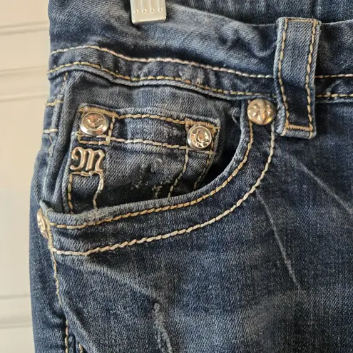 Miss Me  Jeans Women Size 27x33 Low Rise Flare Y2K Distressed Ripped Denim Vintag