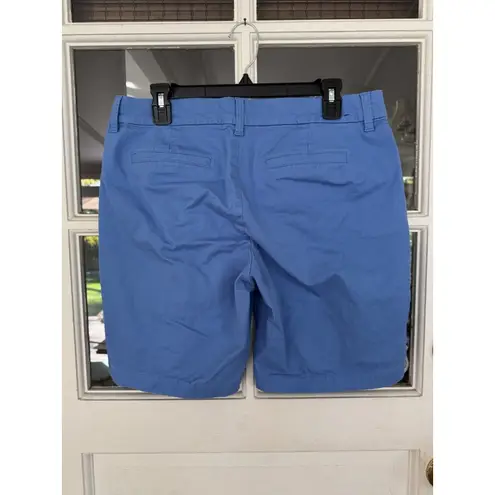 J.Crew Short Women's 10 Blue Chino Flat Front Pockets Cotton Blend 8.5” Inseam