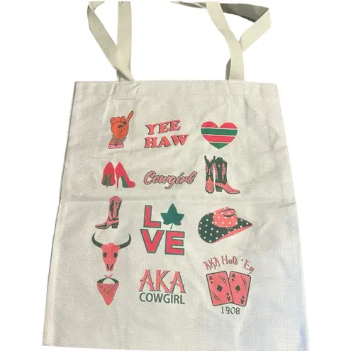AKA Cowgirl Tote Bag Alpha Kappa Alpha Sorority Paraphernalia White
