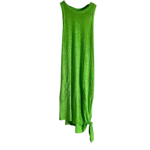 BECCA by Rebecca virtue Becca Beach Date High Neck Lime Green Side Knot Swim Coverup Dress Size S