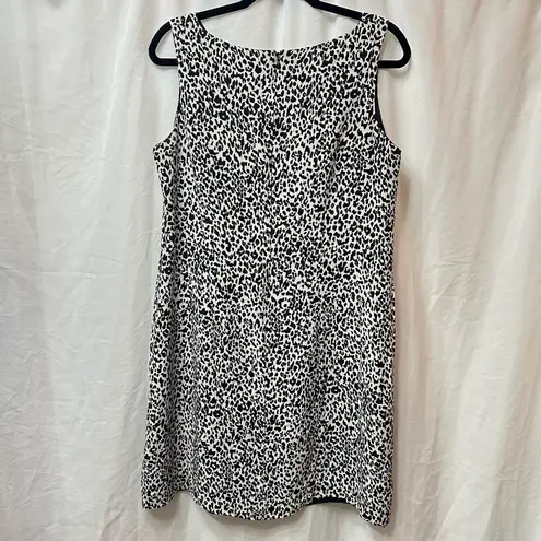 Papell Boutique Leopard Print Sleeveless Shift Dress Size 14P