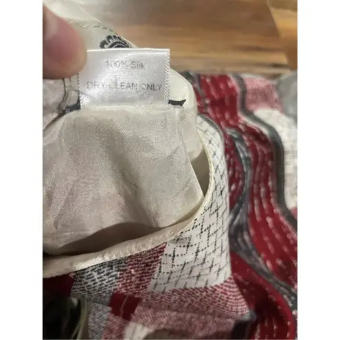 Launch by Susan Young abstract sailboat novelty 100% silk dress size XS Red