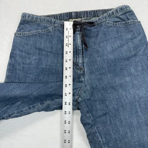 J Jill Denim Culottes Cropped Wide Leg Drawstring Waist Blue Jeans Size 2