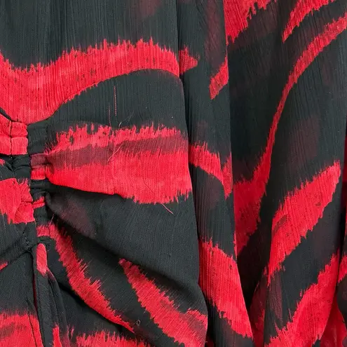 Karl Lagerfeld Tiger Stripe Tiered Chiffon Maxi Dress